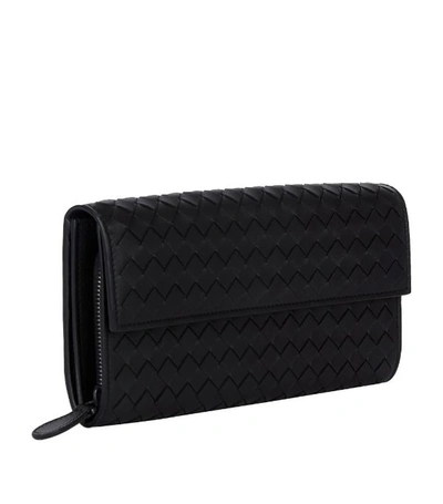 Shop Bottega Veneta Leather Intrecciato Continental Wallet