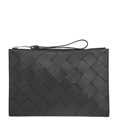 Shop Bottega Veneta Leather Intreccio Pouch Bag