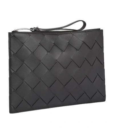 Shop Bottega Veneta Leather Intreccio Pouch Bag