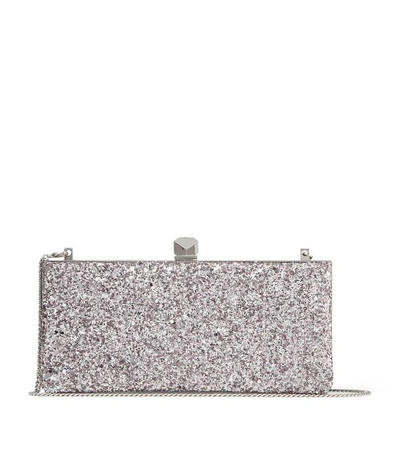 Shop Jimmy Choo Glitter-embellished Celeste Clutch Bag