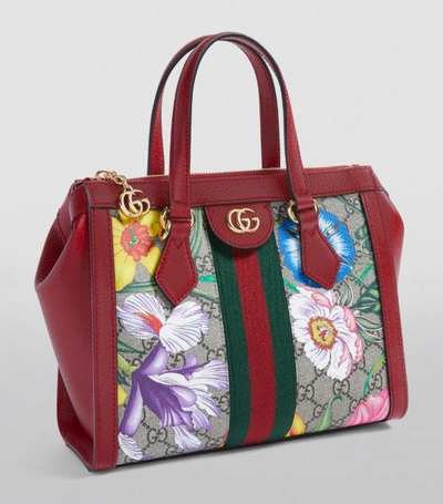 Shop Gucci Ophidia Flora Top-handle Bag