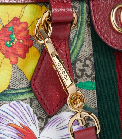 Shop Gucci Ophidia Flora Top-handle Bag