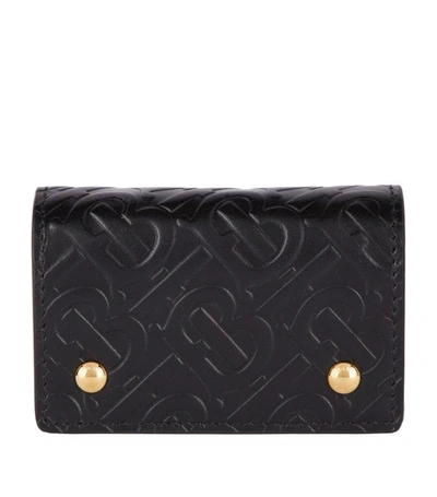 Shop Burberry Leather Monogram Card Holder