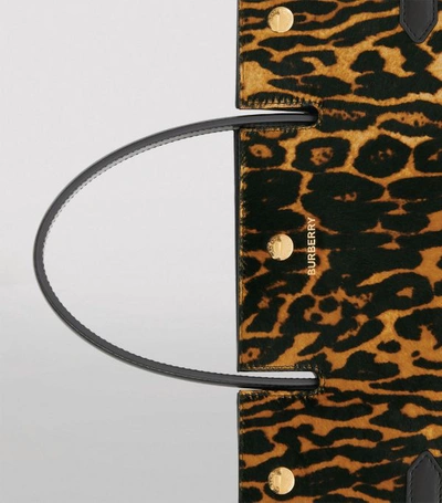 Shop Burberry Medium Leopard Print Title Bag