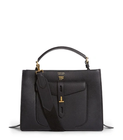 Shop Tom Ford Leather T Twist Top-handle Bag