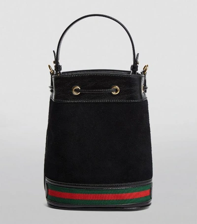 Shop Gucci Small Suede Ophidia Bucket Bag