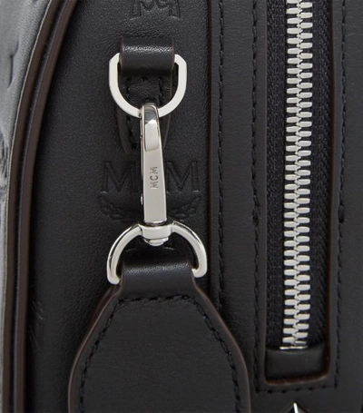 Shop Mcm Leather Small Essential Monogram Boston Bag
