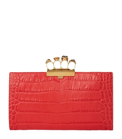 Shop Alexander Mcqueen Jewelled Four-ring Pouch