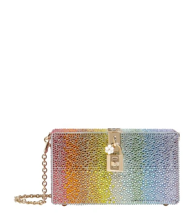 Shop Dolce & Gabbana Rainbow Rhinestones Box Clutch