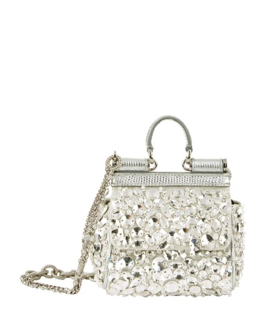 Shop Dolce & Gabbana Nano Embellished Sicily Bag