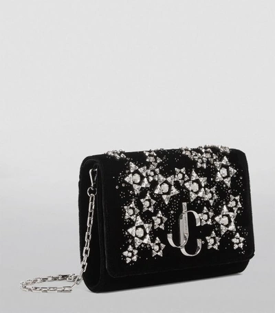 Shop Jimmy Choo Diamanté Embellished Velvet Varenne Clutch Bag