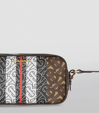 Shop Burberry Mini E-canvas Tb Monogram Camera Bag