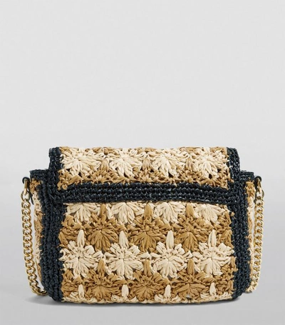 Shop Gucci Small Raffia Marmont Shoulder Bag