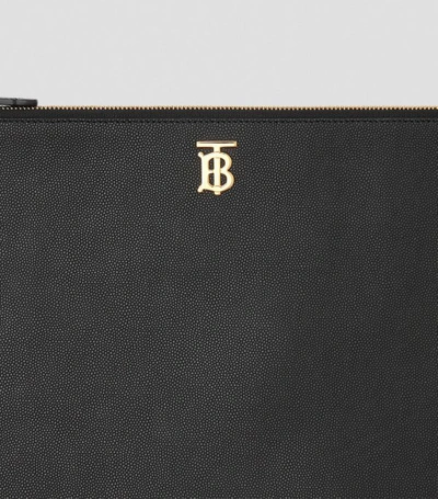 Shop Burberry Grained Leather Pouch