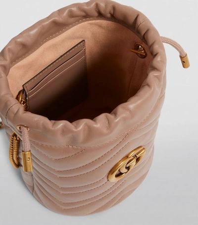 Shop Gucci Mini Leather Marmont Bucket Bag