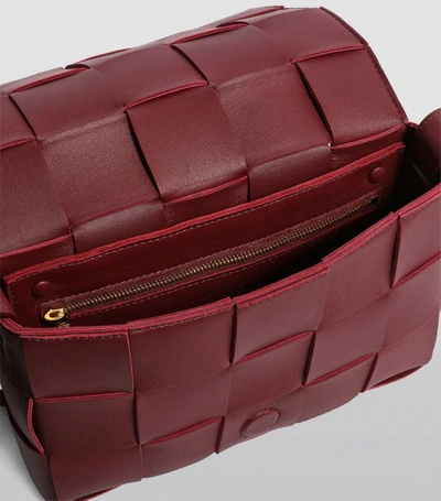 Shop Bottega Veneta Leather Cassette Cross-body Bag In Red