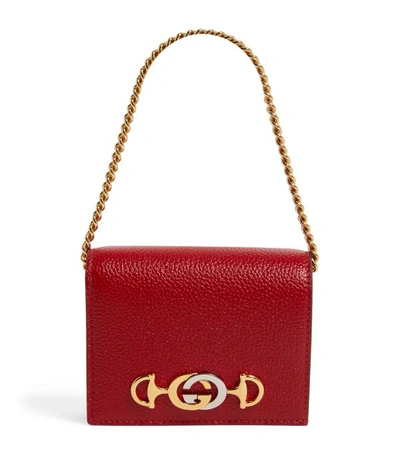 Shop Gucci Leather Zumi Chain Wallet