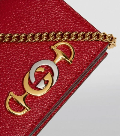 Shop Gucci Leather Zumi Chain Wallet