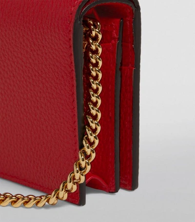 Shop Gucci Leather Zumi Chain Wallet