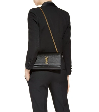 Saint Laurent Kate Medium Grain De Poudre Shoulder Bag In Black | ModeSens