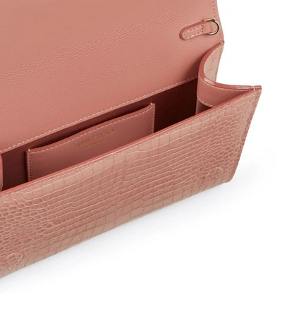 Shop Jimmy Choo Croc-embossed Leather Varenne Clutch