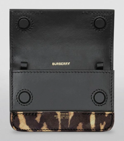 Shop Burberry Leopard Print Leather Chain Card Case