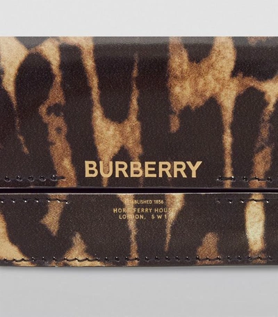 Shop Burberry Leopard Print Leather Chain Card Case