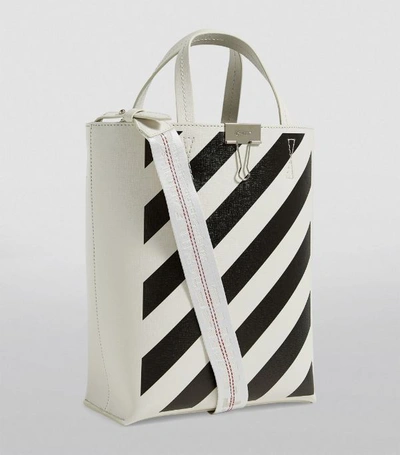 Shop Off-white Leather Diagonals Tote Bag