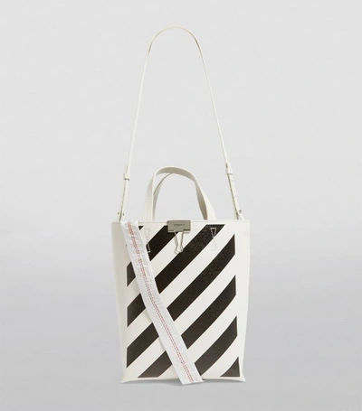Shop Off-white Leather Diagonals Tote Bag