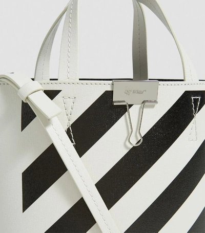 Shop Off-white Leather Diagonals Tote Bag