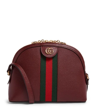 Shop Gucci Small Leather Ophidia Shoulder Bag