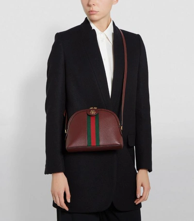 Shop Gucci Small Leather Ophidia Shoulder Bag