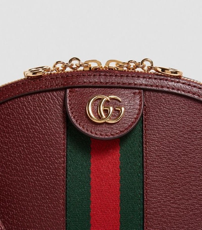 Shop Gucci Small Leather Ophidia Shoulder Bag