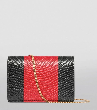 Shop Burberry Embossed Leather Chain Card Case