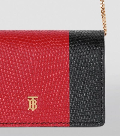 Shop Burberry Embossed Leather Chain Card Case