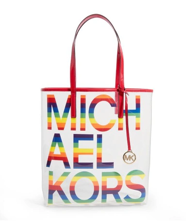Michael Kors Large Graphic Logo Print Clear Tote Bag