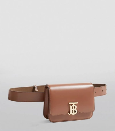 Shop Burberry Leather Belted Tb Bag