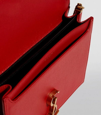 Shop Saint Laurent Cassandra Grain De Poudre Shoulder Bag In Red