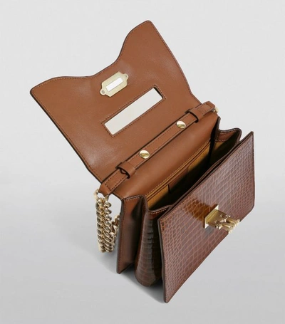 Max Mara (VIP) Croc-Embossed Leather Envelope Clutch Bag