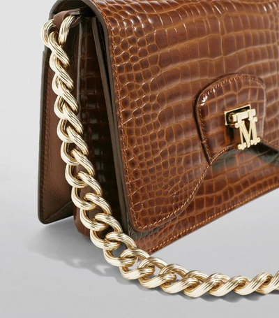 Max Mara (VIP) Croc-Embossed Leather Envelope Clutch Bag