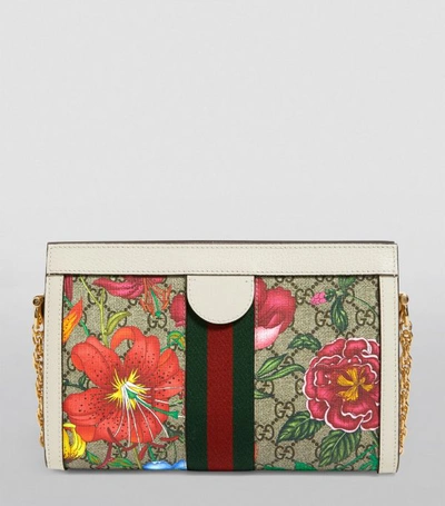 Shop Gucci Small Gg Flora Ophidia Shoulder Bag