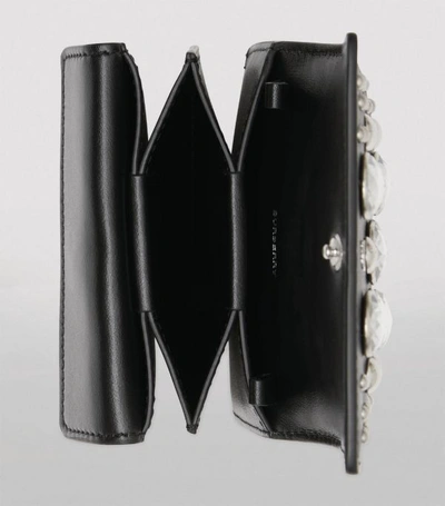 Shop Burberry Embellished Leather Chain Card Case