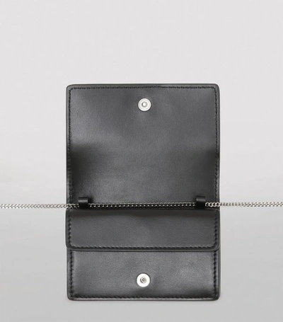Shop Burberry Embellished Leather Chain Card Case