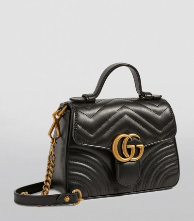 Shop Gucci Mini Leather Marmont Top-handle Bag