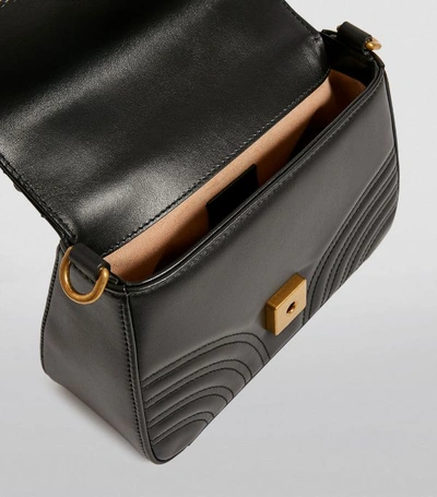 Shop Gucci Mini Leather Marmont Top-handle Bag