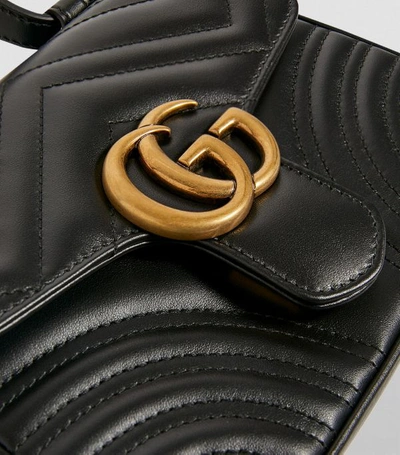 Shop Gucci Mini Leather Marmont Top-handle Bag