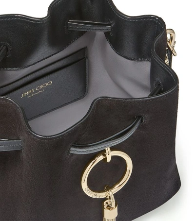 Shop Jimmy Choo Mini Leather Callie Drawstring Bucket Bag