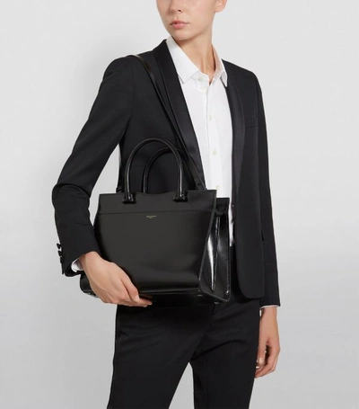 Saint Laurent Uptown Medium Textured-leather Tote - Black