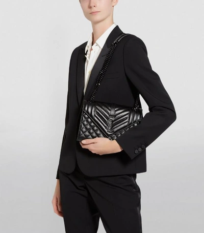 Shop Saint Laurent Medium Quilted Leather Envelope Shoulder Bag