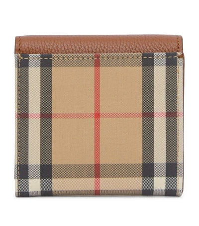 Shop Burberry Vintage Check Leather Folding Wallet